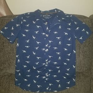 Dinosaur short sleeve button down shirt